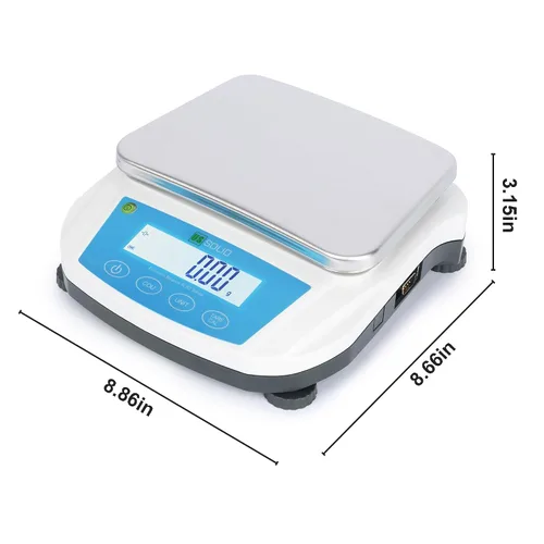 Vista 5 de Balanza de precisión digital sólida de EE. UU., 176.37 oz x 0.00 oz, escala de laboratorio, interfaz RS232, 19 unidades de medición