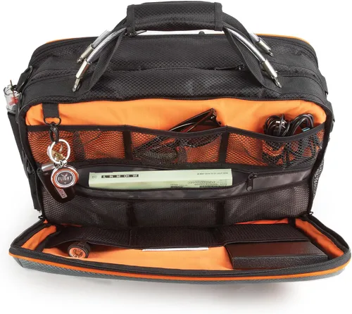 Vista 5 de Flight Outfitters Lift XL Flight Bag Bolsa de piloto acolchada duradera para 2 auriculares, con múltiples bolsillos y correa para el hombro