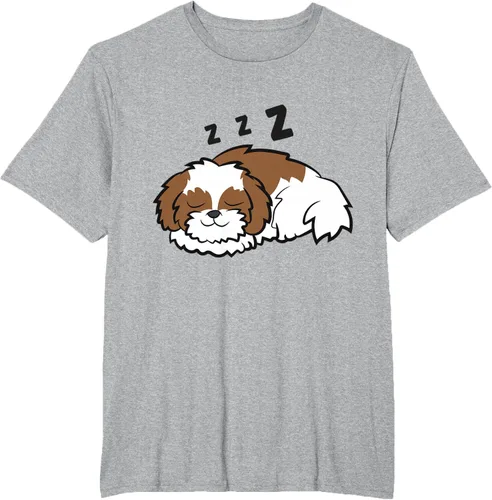 Vista 28 de Camiseta Tired Shih Tzu Dog Cute Sleeping Shih Tzu, Blanco