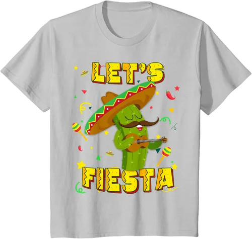 Vista 25 de Cinco De Mayo - Camiseta de regalo con sombrero de cactus Let's Fiesta, Negro, S