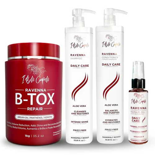 Vista 9 de I Belli Capelli Ravenna Kit - B-tox para cabello rubio + aceite reparador