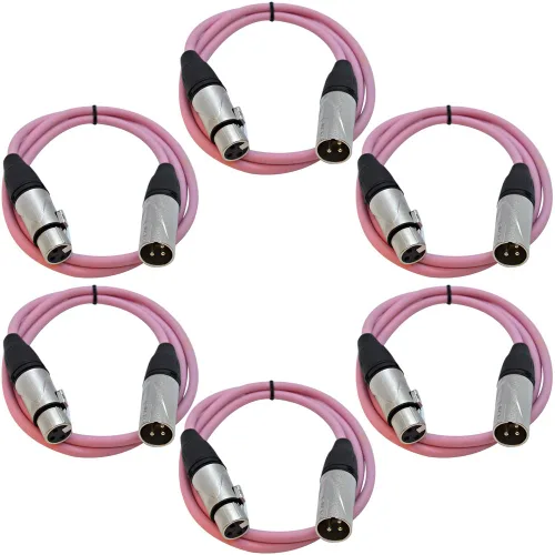 Vista 66 de SEISMIC AUDIO - SAXLX-2 - Paquete de 6 cables de conexión XLR macho a XLR hembra de 2 pies - Equilibrados - Cables de conexión de 2 pies