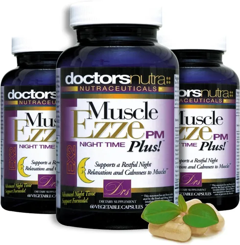 Vista 3 de Muscle Ezze PM Plus Cápsulas nocturnas de Doctors Nutra - Uso nocturno - Sin gluten - 60 cápsulas