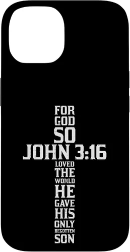 Vista 4 de iPhone 16 Cross John 3:16 Verso Biblia Dios Jesús Fe Cristiano Estuche de regalo