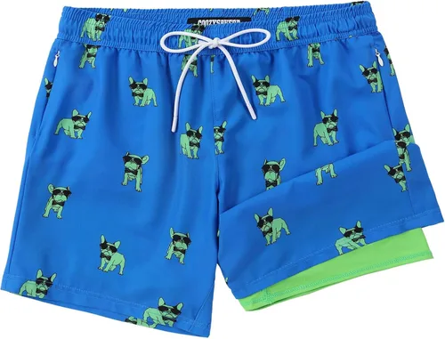 Vista 33 de Mens Swim Trunks with Compression Liner 5 Inch Inseam Swimming Trunks Shorts for Men