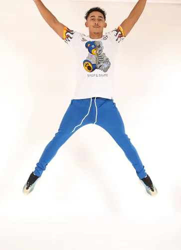 Vista 4 de Screenshot - Pantalones deportivos con cinta lateral estilo Hip Hop, ajuste ceñido, para hombre
