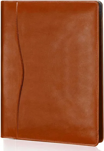 Vista 9 de Carpeta Portafolio de Cuero con Almohadilla, Organizador de Negocios Portafolio Planificador de Documentos Carpeta con Bolsillo de Almacenamiento