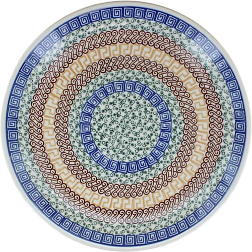 Vista 2 de Cerámica pulida de rosa azul – Plato de cena Athena marrón – 10.5 pulgadas de diámetro – Ideal para comidas diarias, comidas informales o como