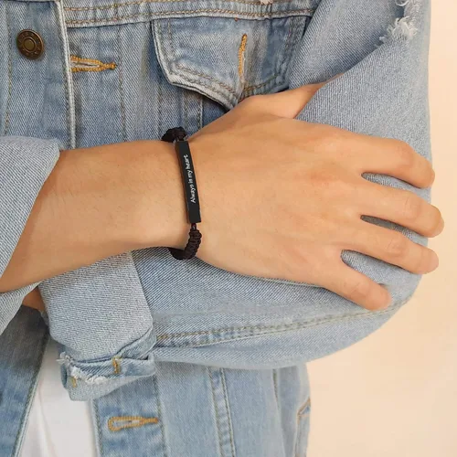 Vista 88 de Pulsera de urna personalizada para cenizas, recuerdos de joyería de cremación para mujeres y hombres, pulsera ajustable de cuerda tejida hecha a