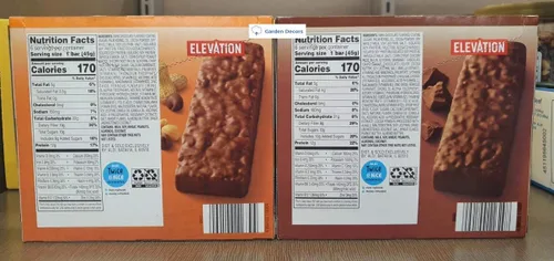 Vista 2 de Elevation Protein - Barras de comida de chocolate, mantequilla de maní y chocolate doble, 9.5 onzas, 9.52 oz (dos cajas)