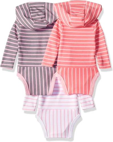 Vista 25 de Hanes Body de manga larga para bebé, sudadera con capucha para niños y niñas, paquete de 3