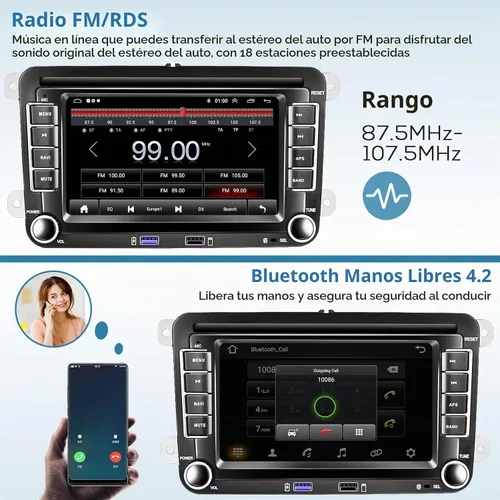 Vista 6 de 2G+64G Android para VW Jetta Seat Passat Tiguan CC Golf Skoda doble Din estéreo del coche con Carplay inalámbrico/Android Auto 7 pulgadas HD