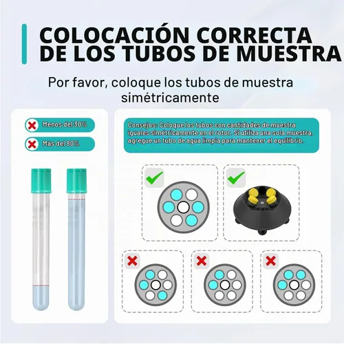 Vista 4 de Máquina centrífuga de laboratorio LAB FISH 2ml/5ml/10ml/15ml/50ml Tubos de prueba de laboratorio Control de baja velocidad 500-4000r/min, Máx