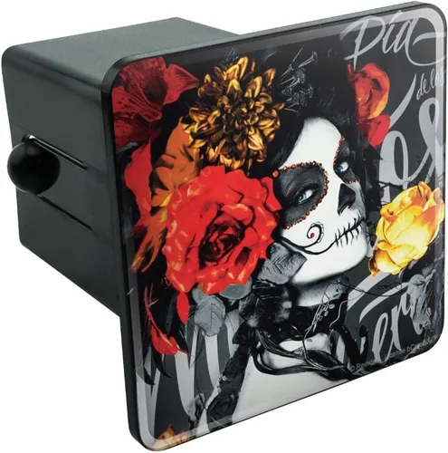 Vista 8 de GRAPHICS & MORE Dia de Los Muertos Día de la Mujer Muerta Tatuaje Remolque Cubierta de Enganche Inserto