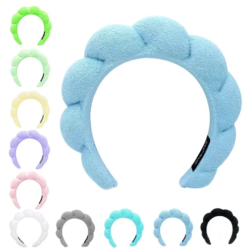 Vista 30 de Diademas de cuidado de la piel para el lavado facial, diademas de spa para lavar la cara, suaves diademas de cuidado de la piel y maquillaje