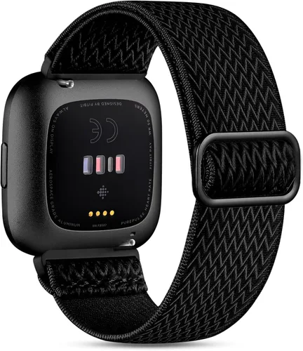 Vista 11 de Witzon Compatible con Fitbit Versa/Versa Lite/Versa 2 bandas para mujeres y hombres, correa elástica ajustable de repuesto para reloj inteligente