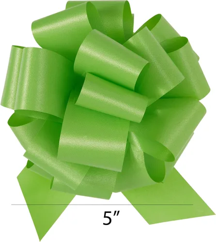 Vista 3 de Berwick The Perfect Bow Pull Ribbon, tamaño acabado de 5.5 pulgadas con 20 bucles, verde cítrico, 50 piezas