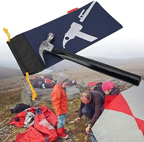 Vista 7 de Bolsa de clavijas para tienda de campaña, portátil, bolsa de estacas para tienda de campaña, bolsa de clavos para senderismo, camping, martillos