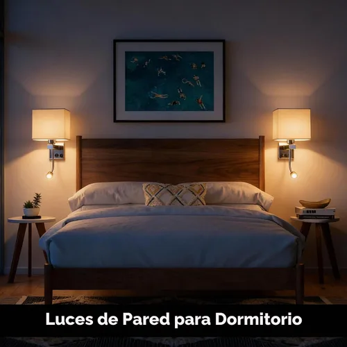 Vista 2 de Apliques de pared con cableado moderno para dormitorio con puerto USB y lámpara de lectura, lámparas de pared de noche para hotel, sala de estar
