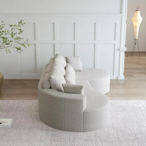 Vista 8 de Sofá Sillones de tela de felpilla de 105 pulgadas, sofá para sala sin montaje, sofás para sala con espuma de alta resistencia para espacios vitales