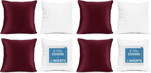 Vista 25 de Nestl Juego de 2 rellenos de almohada con terciopelo suave y sólido, juego de fundas de almohada cuadradas decorativas para sofá, automóvil Azul