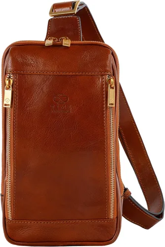 Vista 7 de Time Resistance Bolso bandolera de cuero - Bolso bandolera marrón - Bolso bandolera para hombre y mujer - Mochila de hombro hecha a mano Handmade