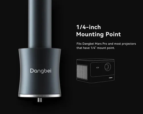 Vista 5 de Dangbei Soporte de techo para proyector, altura ajustable de 3.9-15.7 pulgadas, tornillo de 1/4 pulgadas compatible con DBX3 Pro