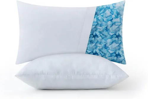 Vista 7 de MIULEE Paquete de 2 rellenos de almohada de 12 x 20 pulgadas, almohadas decorativas de espuma viscoelástica triturada de enfriamiento, ajustables
