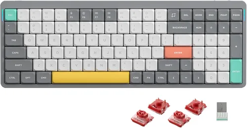 Vista 20 de nuphy Teclado mecánico inalámbrico Air96 V2, teclado retroiluminado RGB de 100 teclas, compatible con Bluetooth 5.1, 2.4G y conexión con cable