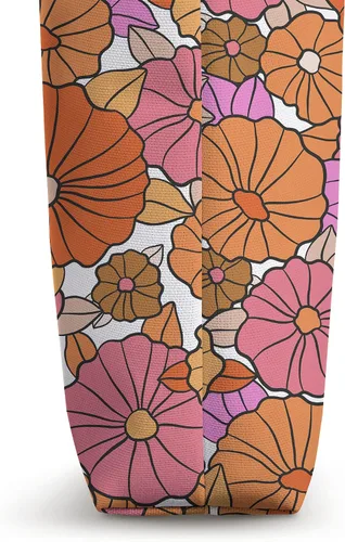 Vista 3 de Groovy - Bolsa de mano con diseño de flores rosas y naranjas