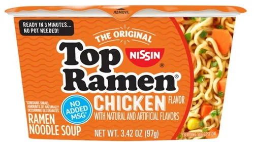 Vista 5 de Nissin Cup - Taza instantánea para sopa de fideos, 16 unidades, 4 cuencos de pollo picantes y calientes, 4 tazas de pollo, 4 cuencos de pollo Ramen