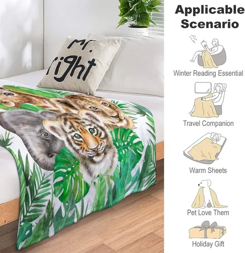 Vista 4 de Manta de bebé personalizada para niñas con nombre, manta de bebé personalizada con nombre de animales del bosque, manta de forro polar con nombre