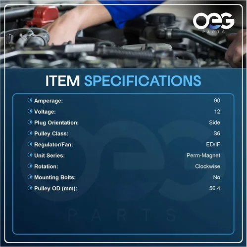 Vista 3 de Piezas de OEG nuevo alternador compatible con Mazda 2011-2014 reemplaza Mazda ZJ38-18-300, Mitsubishi A00002TG1391ZC, A002TG1391, A002TG1391ZC