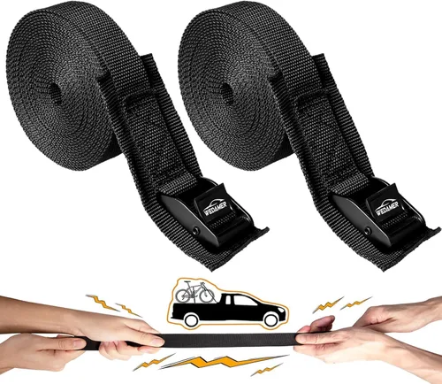 Vista 14 de WEDAMER Paquete de 2 correas de amarre para kayak de 8 pies con hebilla de leva de alta resistencia, correa ajustable para kayak, camiones 2Pack - 8