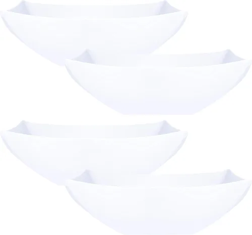 Vista 8 de PLASTICPRO Cuencos cuadrados desechables para servir, aperitivos o ensaladas, plástico negro, paquete de 4, 8 onzas, color negro