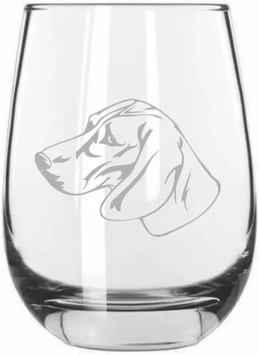 Vista 305 de Shar Pei (chino) - Vaso de vino sin tallo grabado para perro, 15.25 onzas