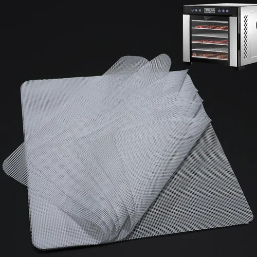 Vista 10 de Hoja deshidratadora de silicona compatible con Excalibur Digital Dehydrator DH06SCSS13 DH06SSSS13 - Paquete de 6 forros antiadherentes reutilizables