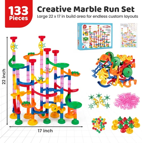 Vista 2 de Marble Run, juego de laberinto de mármol de 133 piezas