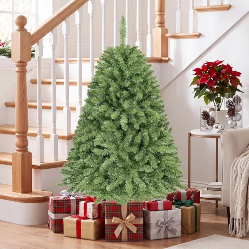 Vista 4 de HAPPYGRILL Árbol de Navidad artificial de 4 pies, árbol de Navidad sin Verde