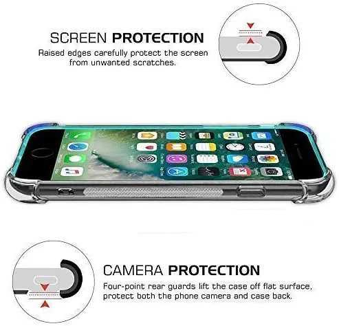 Vista 3 de Funda transparente con tarjetero [ajuste delgado] [compatible con cargador inalámbrico] Funda protectora de TPU suave que absorbe los golpes