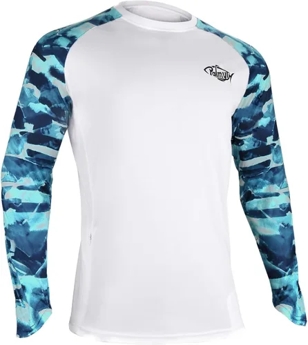 Vista 39 de Palmyth - Camiseta de pesca para hombre, con manga larga, protección solar ultravioleta FPU 50+, con bolsillo