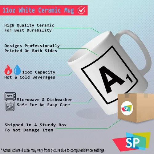 Vista 2 de Taza de café divertida personalizada Taza de café "A" Scrabble inicial monograma letra A taza de té de cerámica blanca 11 oz diseño solo
