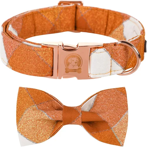 Vista 32 de MR. CHUBBYFACE - Collar de perro de San Valentín con corbatín, lindo collar de perro con corazón azul con hebilla de metal, collar de algodón