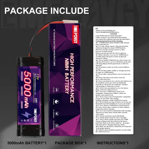 Vista 6 de 7.2V RC NiMH Batería 5000mAh Capacidad Recargable 6-Cell Flat Battery Pack (TMY Plug)
