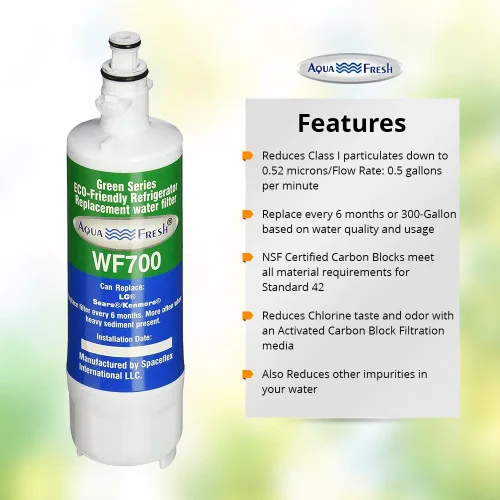 Vista 6 de Aqua Fresh ADQ36006101 - Filtro de agua de repuesto compatible con LG LT700P, 9690, ADQ36006102, RFC 1200A, ADQ36006101-S, LFXS30766S, WSL-3, FML-3