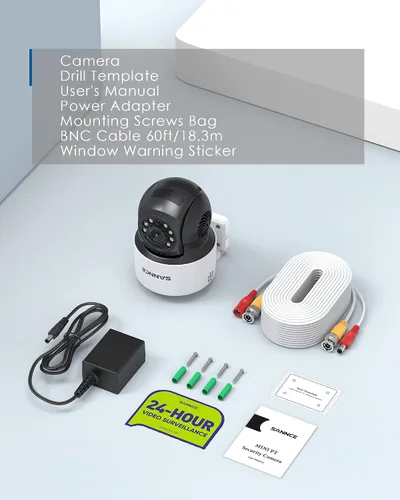 Vista 9 de SANNCE Cámara domo 1080P PT, cámara de seguridad exterior panorámica/inclinación de 2MP, visión nocturna de 98.4 ft para sistema de vigilancia CCTV