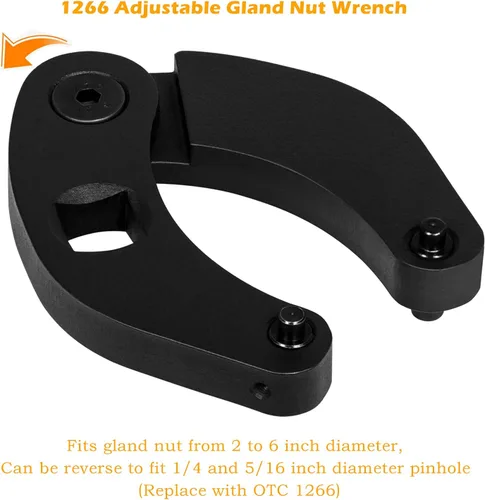 Vista 3 de Bonbo 1266 y 7463 Llave de tuerca de glándula ajustable pequeña y grande universal ajustable para cilindro hidráulico (juego de 2)