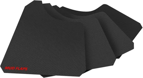 Vista 8 de Aletas universales para barro para automóvil, camioneta, camioneta, delanteras, traseras, guardabarros, con herrajes, 4 unidades (negro)