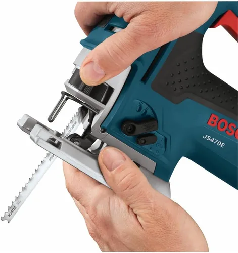 Vista 9 de Bosch - Sierra caladora JS470E, con cable, mango superior, 120 V, baja vibración, velocidad variable, 7 amperios, para un corte suave de hasta 5-7/8