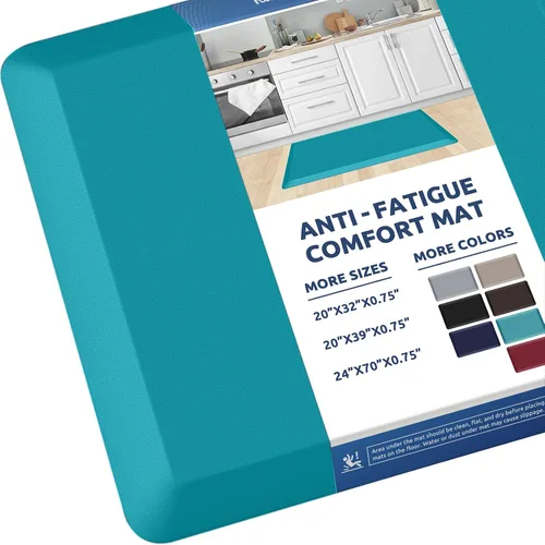 Vista 30 de KitchenClouds Alfombra de Cocina Acolchada Anti Fatiga 17.3"x28" Impermeable, Antideslizante, Alfombras de Pie y Comodidad para Escritorio/Piso